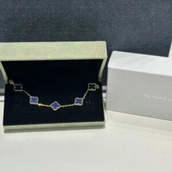 Gold Alhambra Lapis Lazuli Bracelet by Van Cleef & Arpels